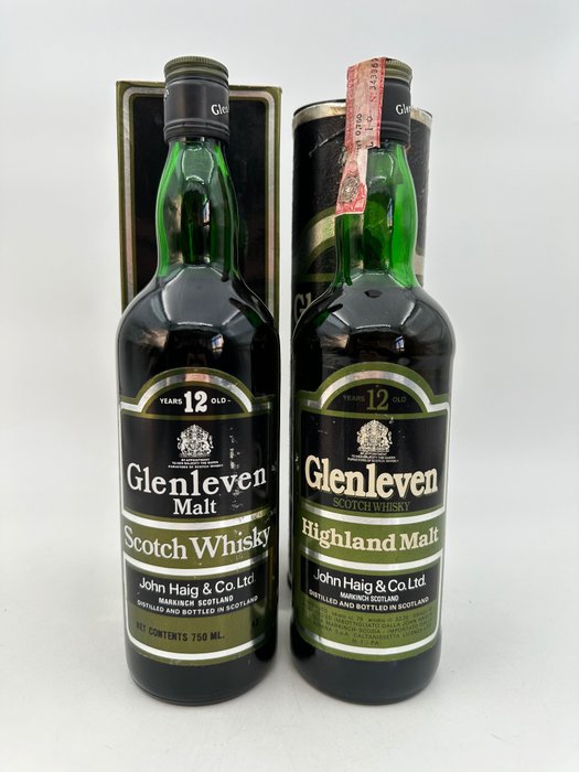 Glenleven 12 years old - Highland Malt - John Haig & Co.  - b. 1980er Jahre - 75 cl