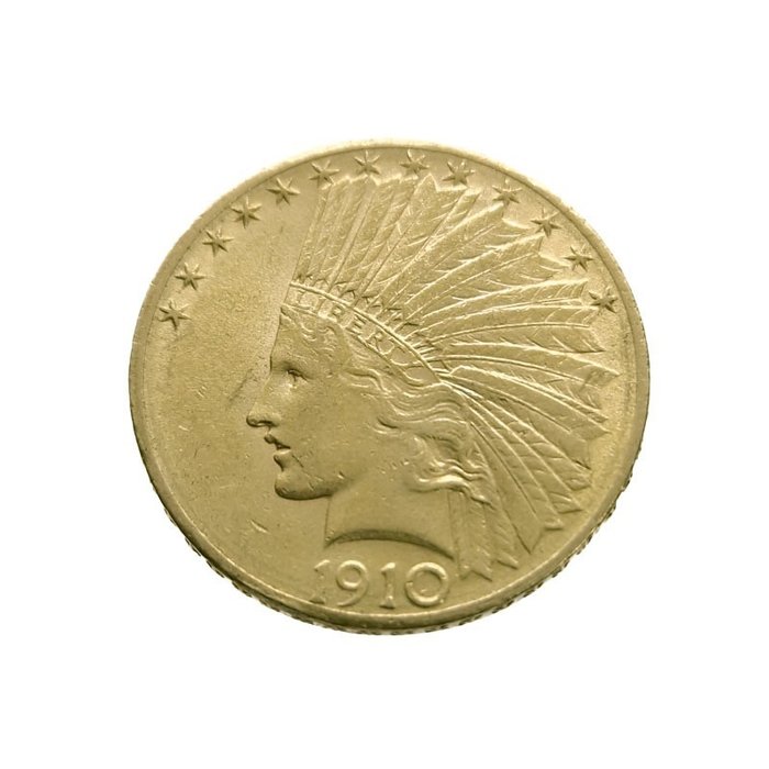 美国. 10 Dollars - Indian Head 1910-D Indian Head