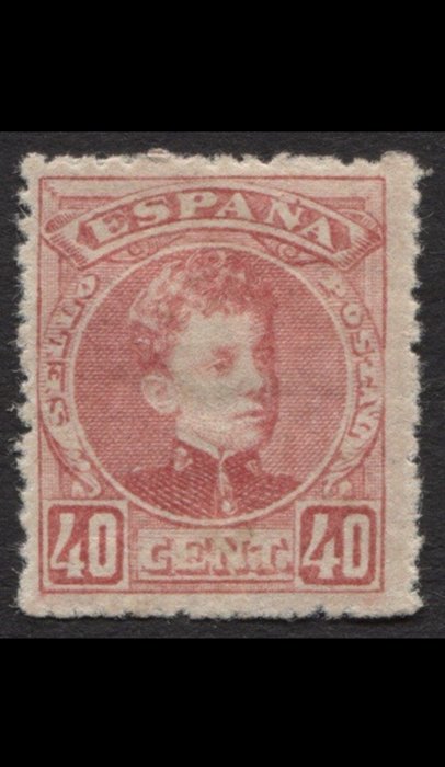 España 1905/1901 - Alfonso XIII tipo cadete. Numeracion A000.000 certificado Comex - Edifil # 251Na