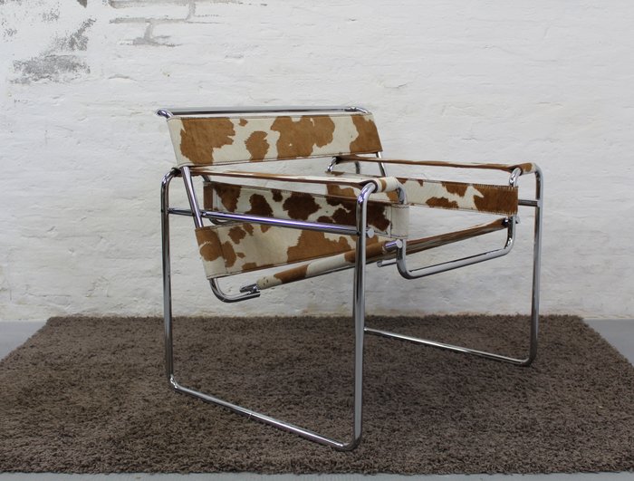 Knoll - Marcel Breuer - Fauteuil (1) - Wassily Stoel - Leder, Staal
