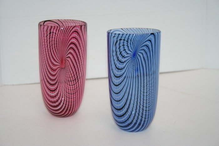 Seguso Viro - Vase (2) -  Filigrana  - Glas, Kristall