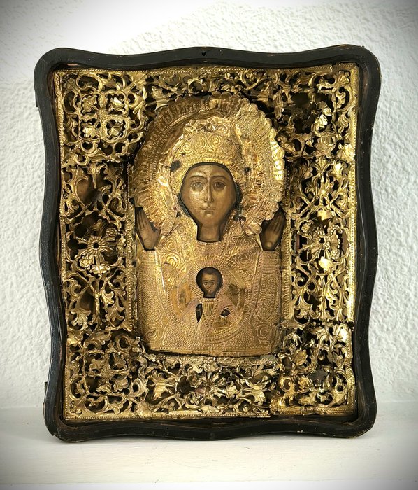 標誌 - 聖母聖像 - 木, 黃銅, 蛋彩畫