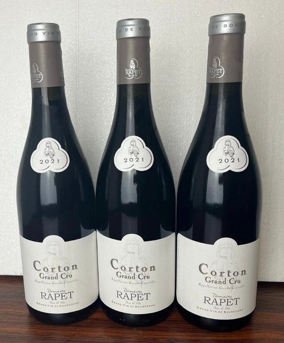 2021 Corton Grand Cru - Domaine Rapet Père & Fils - Bourgogne - 3 Flasker (0,75 L)