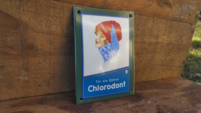 Plaque émaillée publicitaire dentifrice Chlorodont