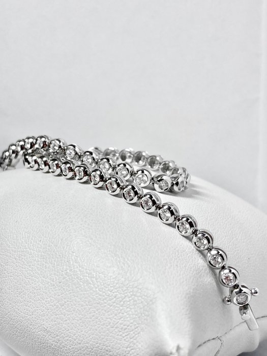 Damiani - Tennis armbånd - 2.10 ct Luxury Hvitt gull Diamant 