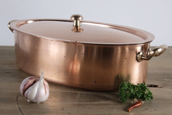Culinox - Spring - Cooking pot -  Fish poaching pan - Brass, Copper, Stainless steel
