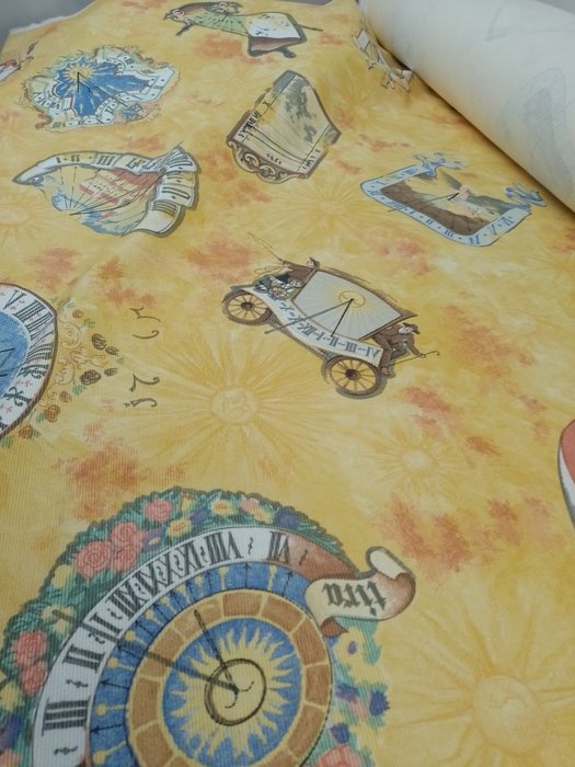Suntuoso corte otomano con estampado amarillo - Textil - 600 cm - 140 cm