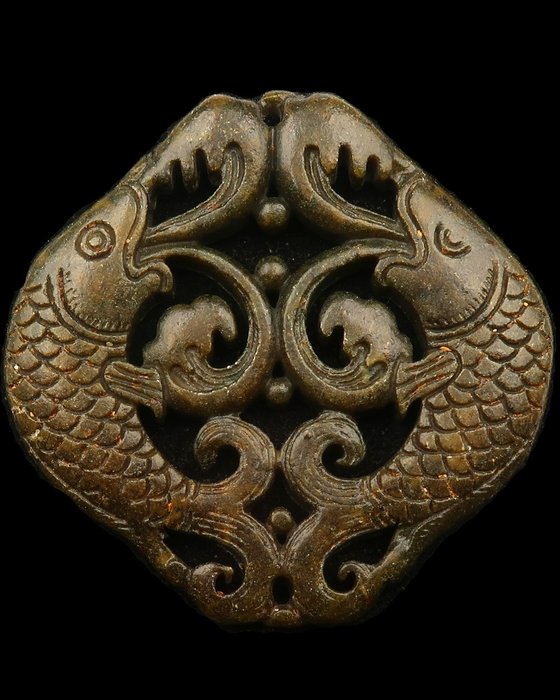 Amuleto che porta fortuna e prosperità - Pesce d'oro - Felicità e longevità - Amuleto