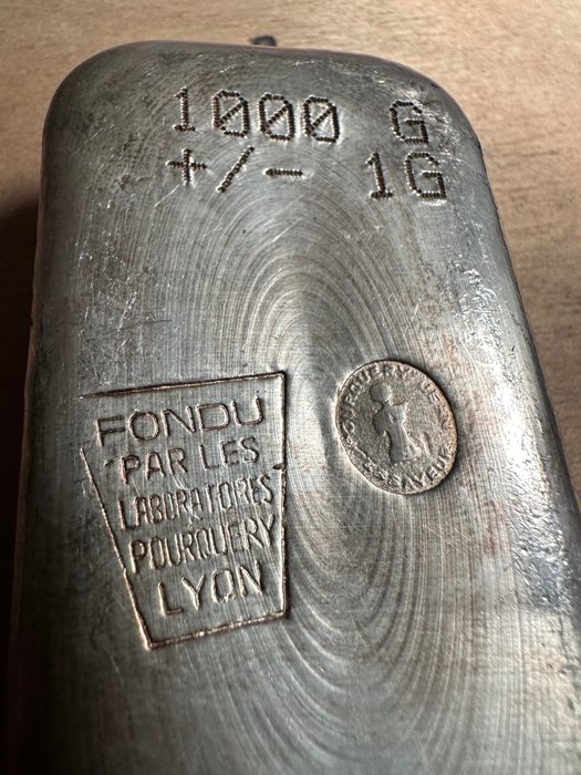 1 公斤 - 銀 .999 - Laboratoire Pourquery Lyon France