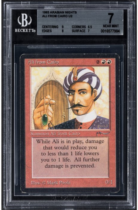 Wizards of The Coast - 1 Card - Ali from Cairo, Arabian Nights, BGS Near Mint 7 (1993) Uncommon