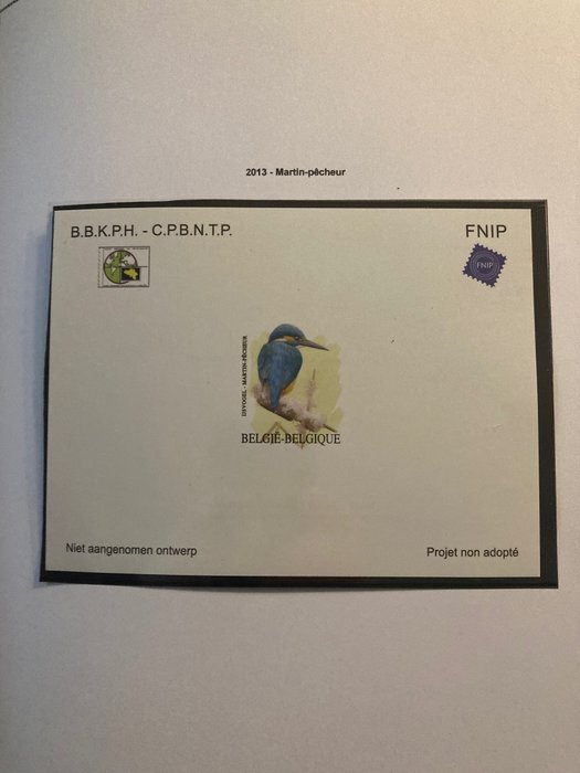 Bélgica 1995/2014 - Coleção de 28 designs não aceitos nas páginas do álbum - tussen OBP/COB NA1 en 30