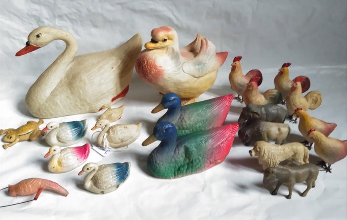 Petit Collin  - Figurka zwierzątko Animaux en Celluloïd Collection de jouets anciens - 1950-1960 - Francja
