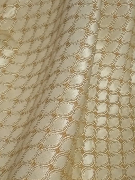 San Leucio prezioso tessuto damascato oro setificato italiano 640x140 cm - Têxtil