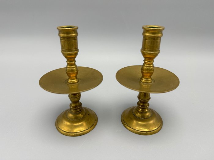 荷蘭領燭台一套 (2) - 黃銅 - 19世紀末