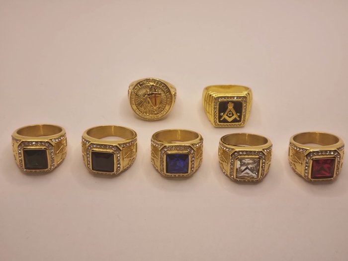 Wielka kolekcja pierścieni masońskich i templariuszy ze stali hipoalergicznej - Pierścionek