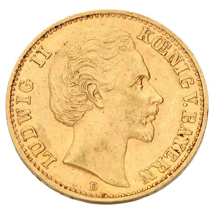 德國，巴伐利亞. 10 Mark 1873 D