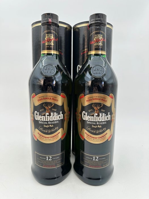Glenfiddich 12 years old - Special Reserve - Original bottling  - 1.0 Liter - 2 bottles