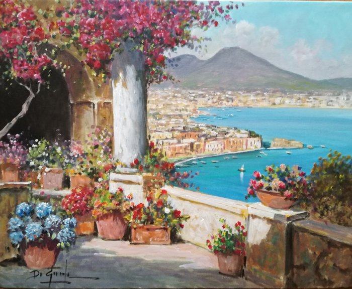 Gianni Di Giuda (1965) - Terrazza fiorita a Napoli