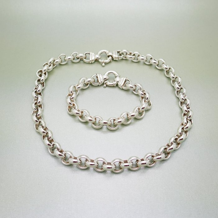 No Reserve Price - fa. Kasius Rotterdam - Matching set Necklace - Silver 