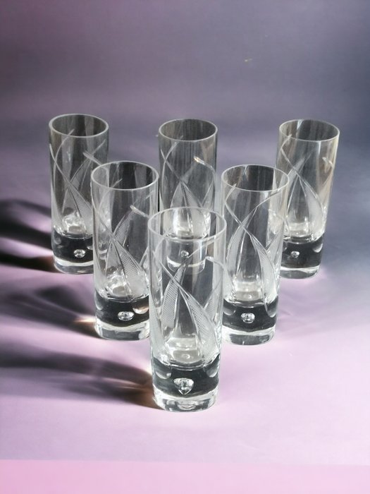 Set di bicchieri (6) - CRISTALLO PESANTE TAGLIO BRILLANTE