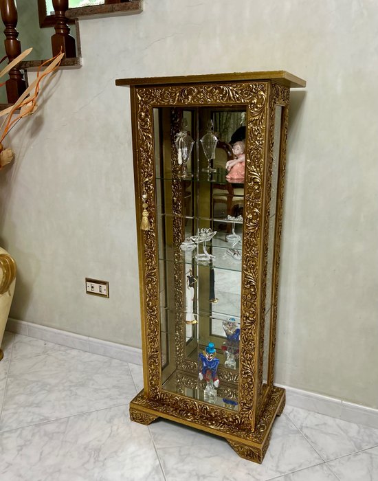Pilkington - Vitrinskåp - Venetiansk jugend - Glas, Guld, Marmor, Trä