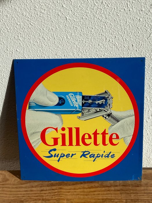 Gillette Super Rapide / Imp Et Noel Auxerre - Placa - Metal