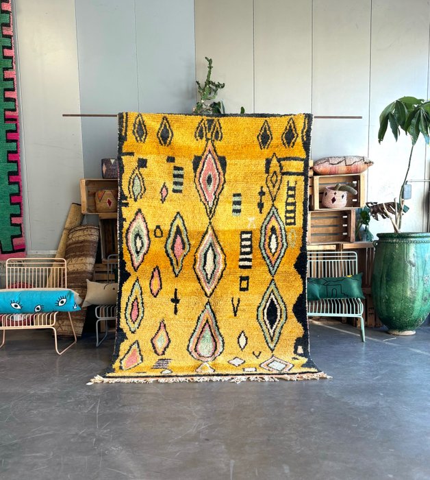 傳統現代柏柏爾摩洛哥 Boujad 羊毛地毯 - 花毯 - 275 cm - 160 cm