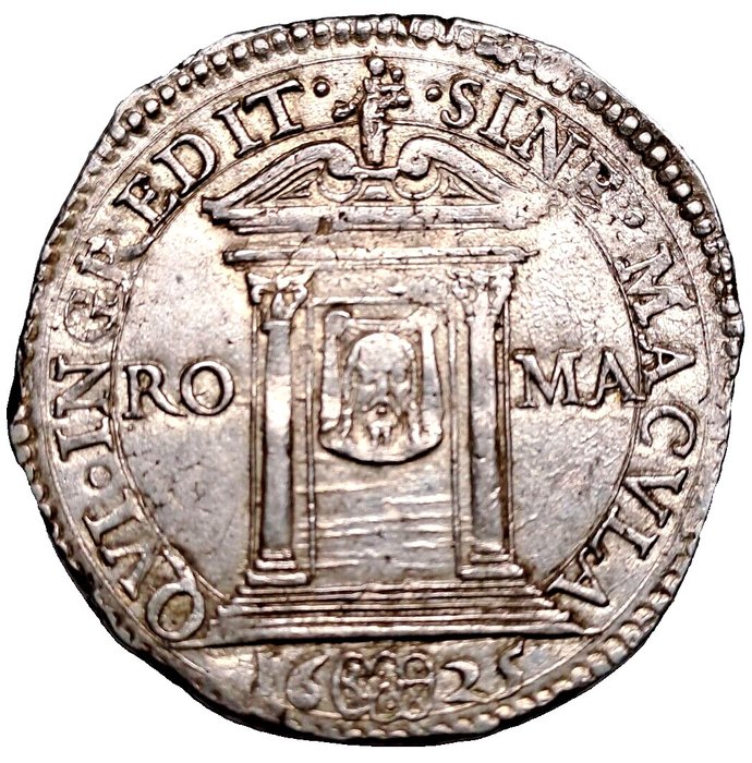 意大利 - 教皇国. Urbano VIII (1623-1644). Testone 1625 - Roma