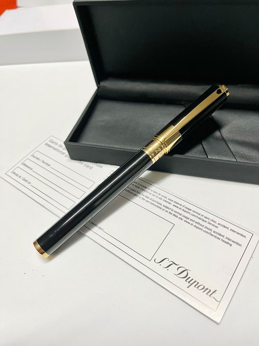 S.T. Dupont - D-Initial rollerball black and gold - Długopis kulkowy