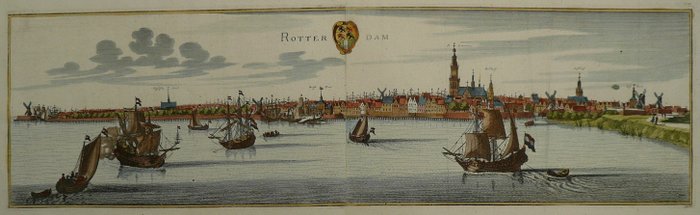 Europa, Stadtplan - Niederlande / Rotterdam; Caspar Merian - Rotterdam - 1659