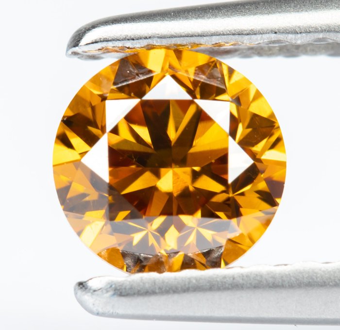 Diamant - 0.38 ct - Natürliches, ausgefallenes, lebendiges Orange - SI2 *NO RESERVE*
