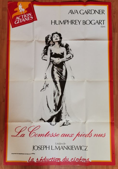 Ava Gardner, Humphrey Bogart - The Barefoot Contessa - Original French Cinema Poster RR 1970s