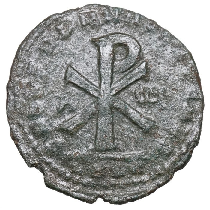 Impero romano. Decenzio (350/1-353 d.C.). Maiorina CHRISTOGRAMM