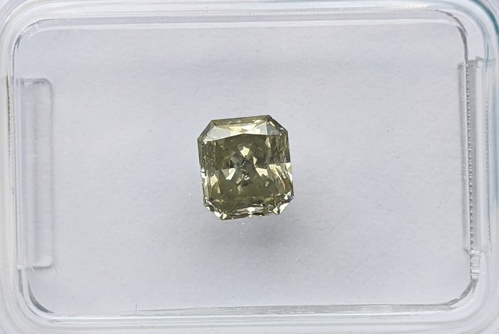 Diamant - 0.67 ct - Rektangulær - lys grønlig grå - SI2, No Reserve Price