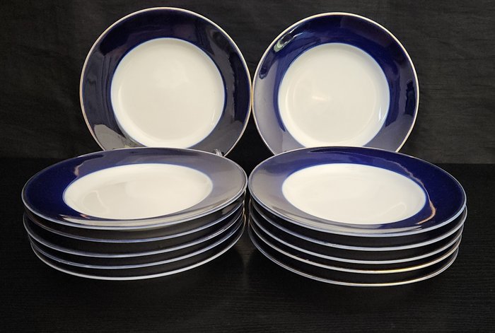 Lomonosov Imperial Porcelain Factory - 餐盤 (12) - Blue Cobalt - 瓷器