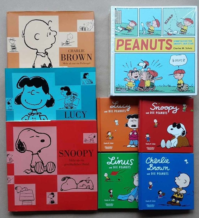 Peanuts / Snoopy "Peanuts Sonntagsseiten" 1, "Die Peanuts" 1-4, "Peanuts" 1-3 (komplette Reihe) - "Charlie Brown und die Peanuts", "Lucy und die Peanuts", "Snoopy und die Peanuts", "Linus und die - 8 Album