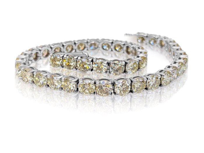 Armband Witgoud Geel Diamant  (Natuurlijk gekleurd)