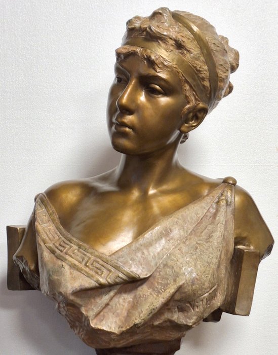 BLOT Gieterij - Emmanuel Villanis (1858-1914) - 雕刻, Galatee - 70 cm - 銅（生綠銹）