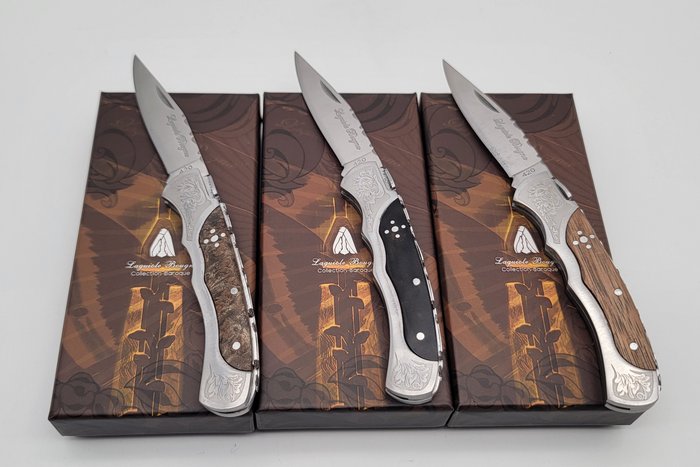 Laguiole Bougna - Table knife set (3) - Steel (stainless), Wood