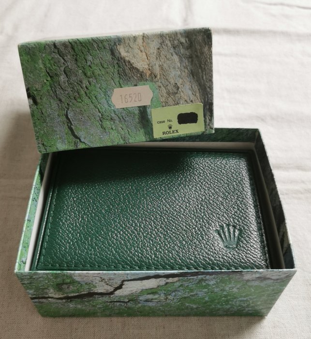 Rolex - vintage leather green box t2 ref. 68.00.55/out box stickers 16520