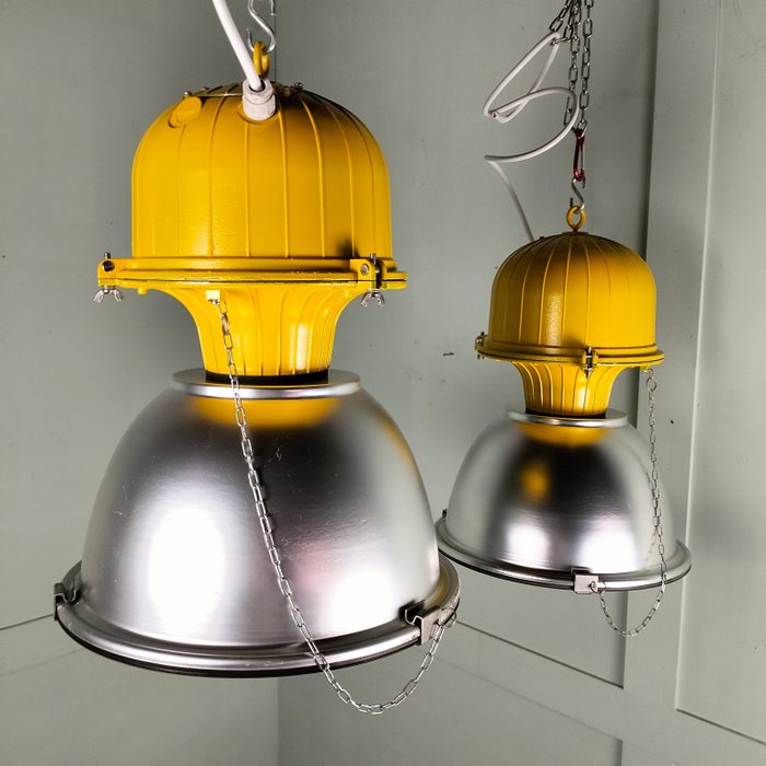SITECO - Plafondlamp (2) - Gele kop - Glas