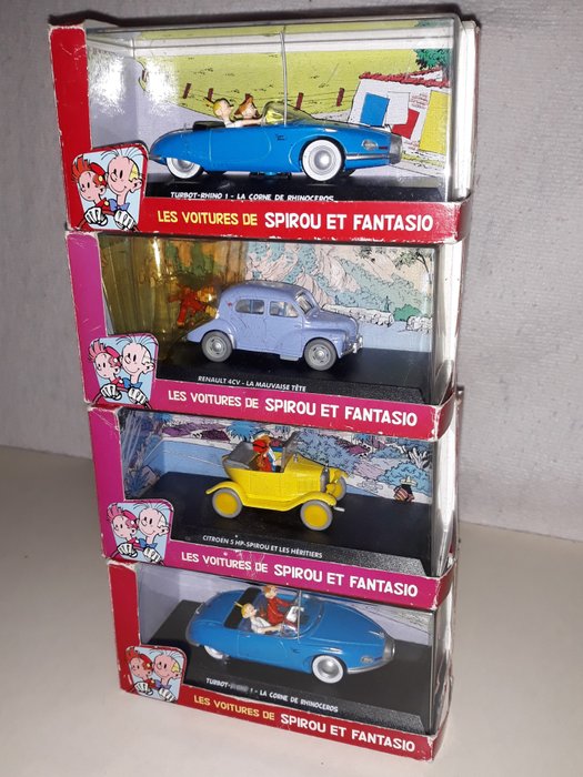 Spirou et Fantasio  - Spielzeugfigur - Lot de 4 voitures Atlas 1/43e - 2000-2010
