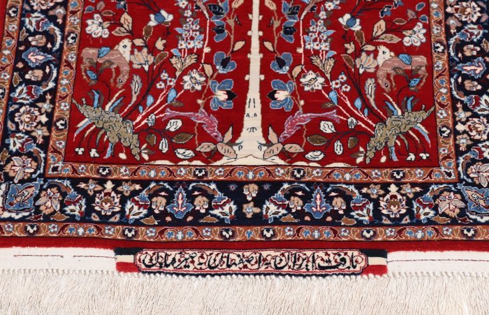 Halbantiker signierter Seyrafian Isfahan Meisterwerk-Teppich - Teppich - 117 cm - 70 cm