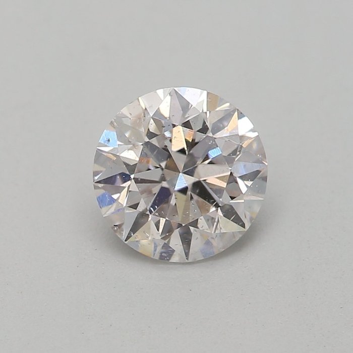1 pcs Diamant - 0.50 ct - Rund - svagt rosa - I1