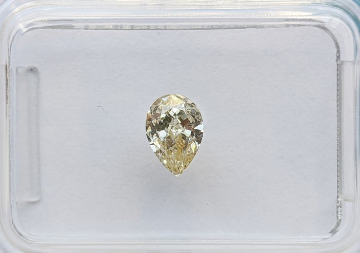 Diamant - 0.50 ct - Pære - very light yellow - SI2, No Reserve Price
