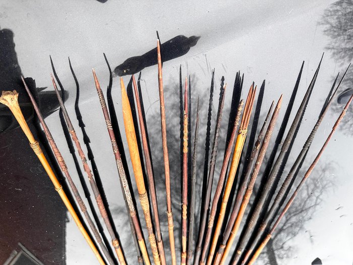 Un'enorme serie di frecce di 80 anni a nord della Nuova Guinea - panapana - Papua Occidentale (Nuova Guinea)