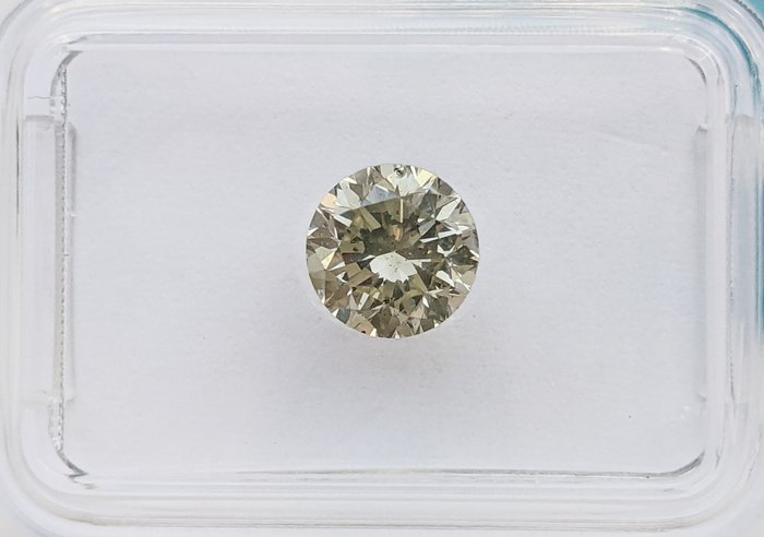 Diamant - 1.07 ct - Rond - Fancy Yellow Grey - SI2, No Reserve Price