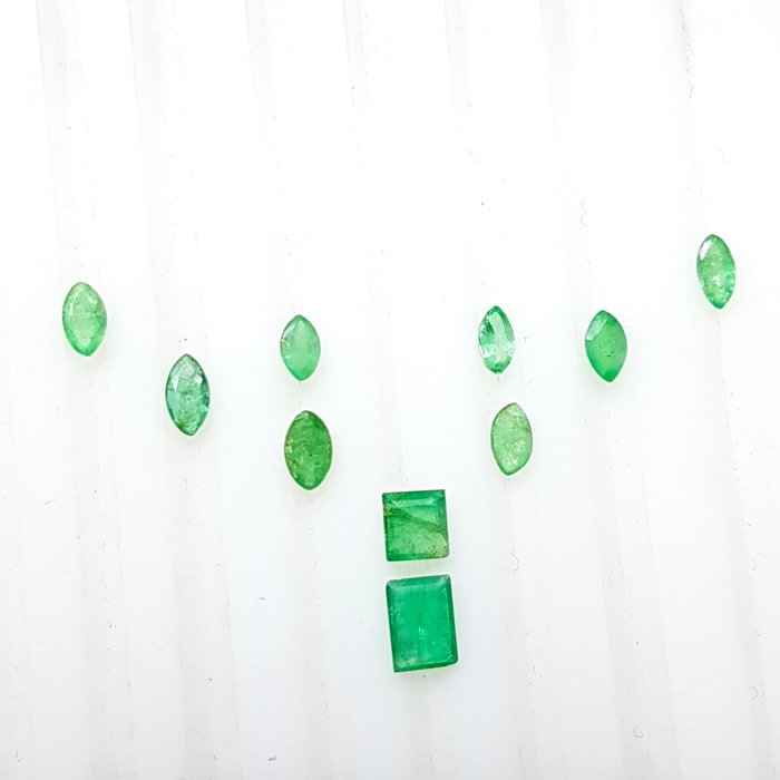 10 pcs Verde Smeraldo - 2.25 ct