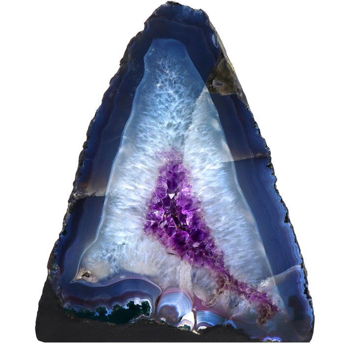Jakość AA - Niebieski agat i ametyst - 27x20x15 cm - Geoda- 6 kg