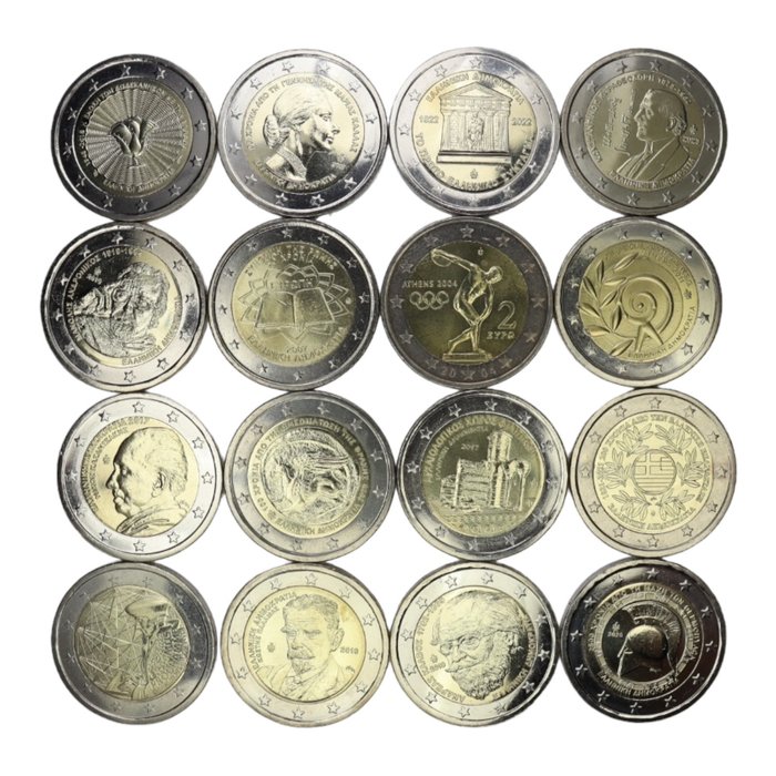 Griekenland. 2 Euro 2004/2023 (16 coins)